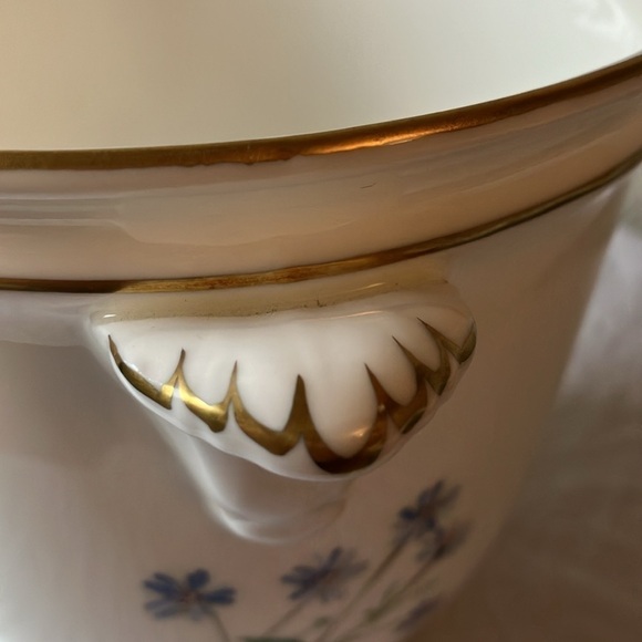 Minton: Meadow smooth pattern Cachepot- Bone China- Made in England- Gold Trim - Picture 13 of 16